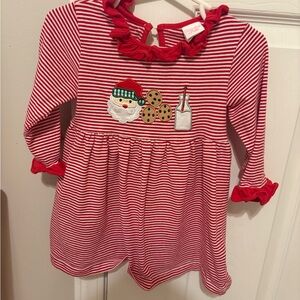 Stitchy Fish Holiday Dress with Santa and Cookies